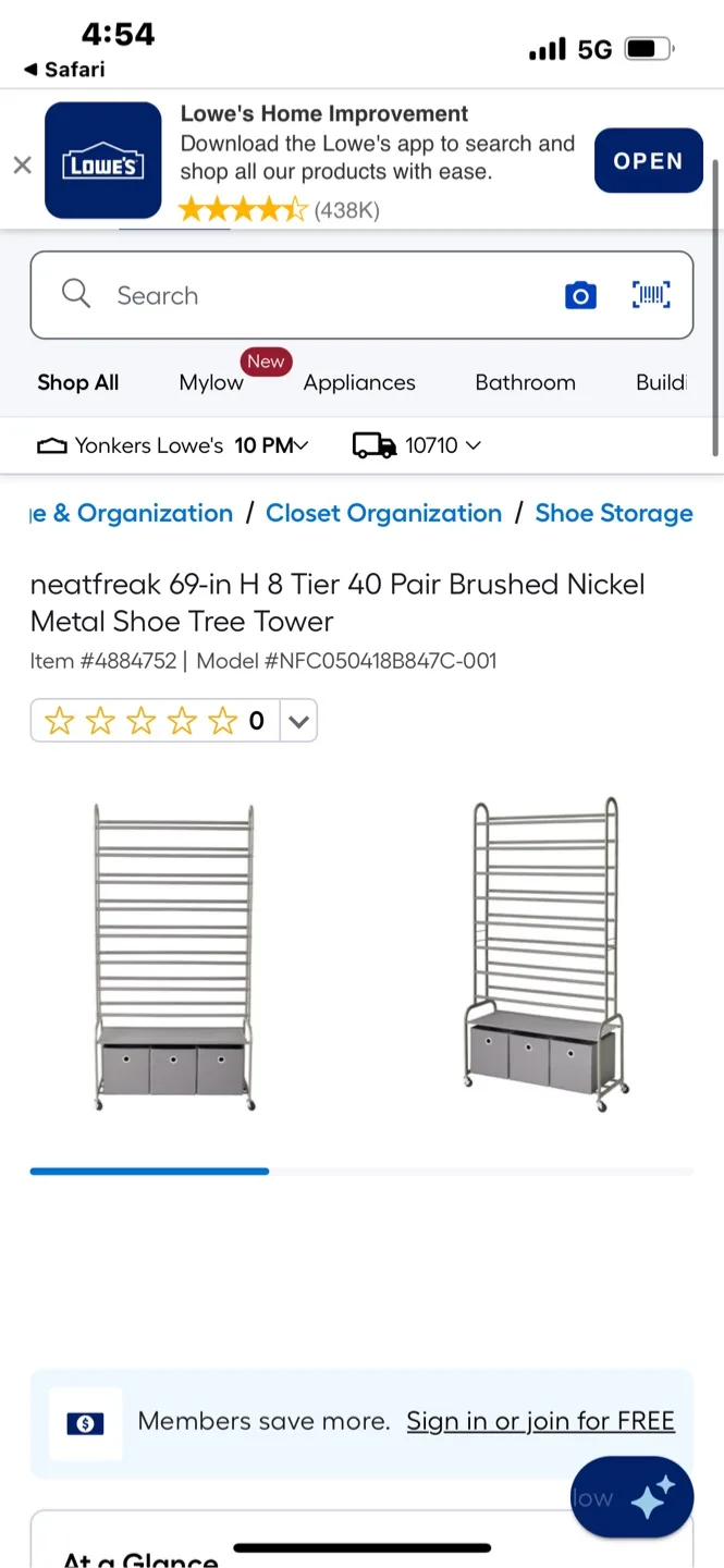 neatfreak 69-in H 8-Tier Shoe Tree Tower image indicator(2)