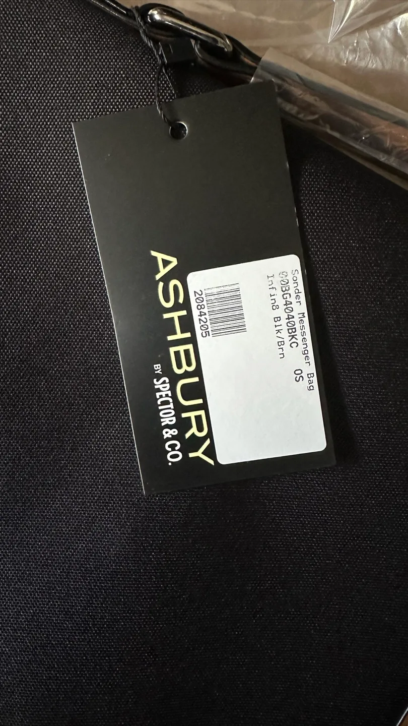 BNWT Ashbury Spector & Co. Messenger Bag - Black/Cognac image indicator(6)