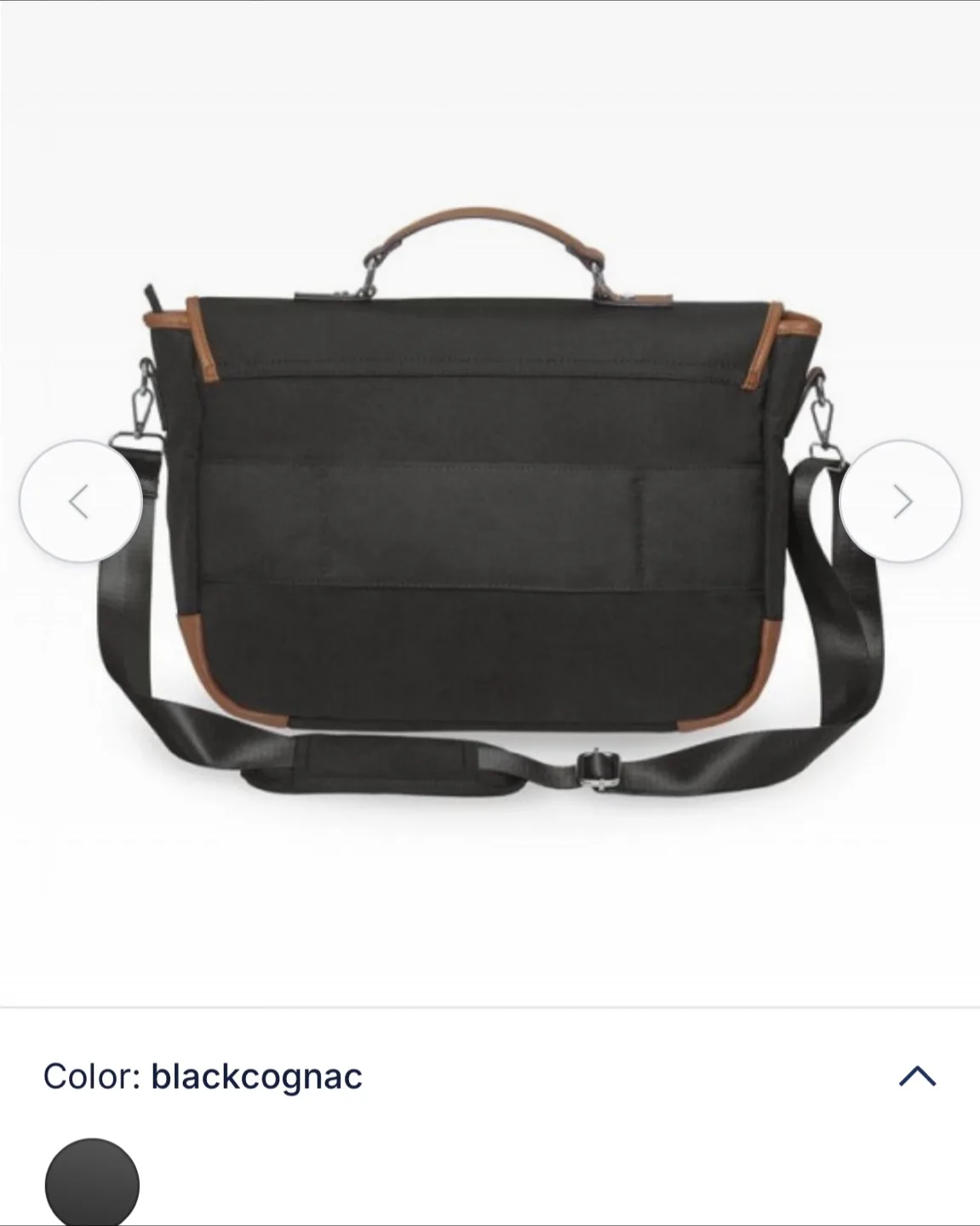 BNWT Ashbury Spector & Co. Messenger Bag - Black/Cognac image indicator(3)