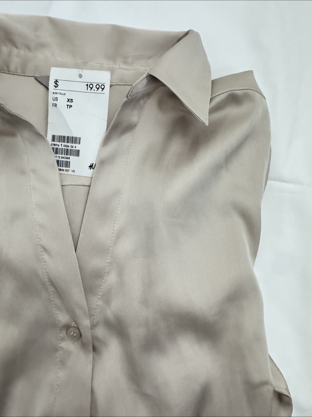 H&M XS Champagne Button-Up Shirt