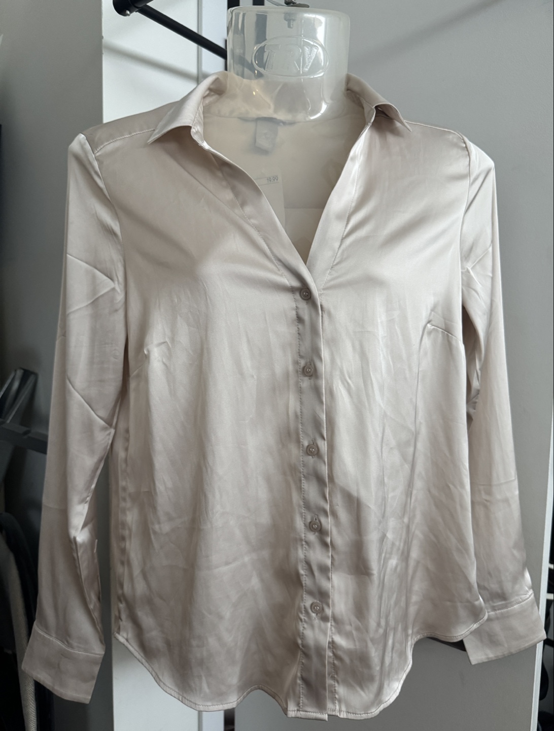 H&M XS Champagne Button-Up Shirt - photo 5