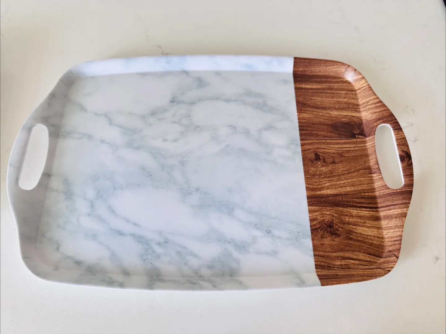 Marble & Wood Pattern Serving Tray thumbnail