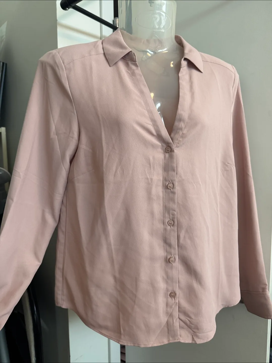 H&M Pink Button-Up Blouse - Size S image indicator(2)