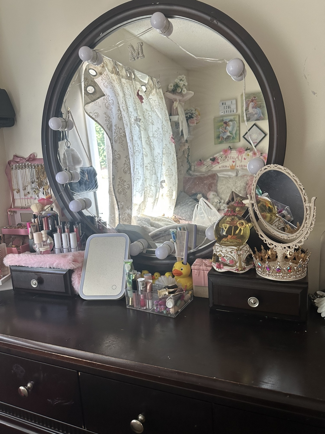 Dark Wood Dresser with Mirror - photo 2