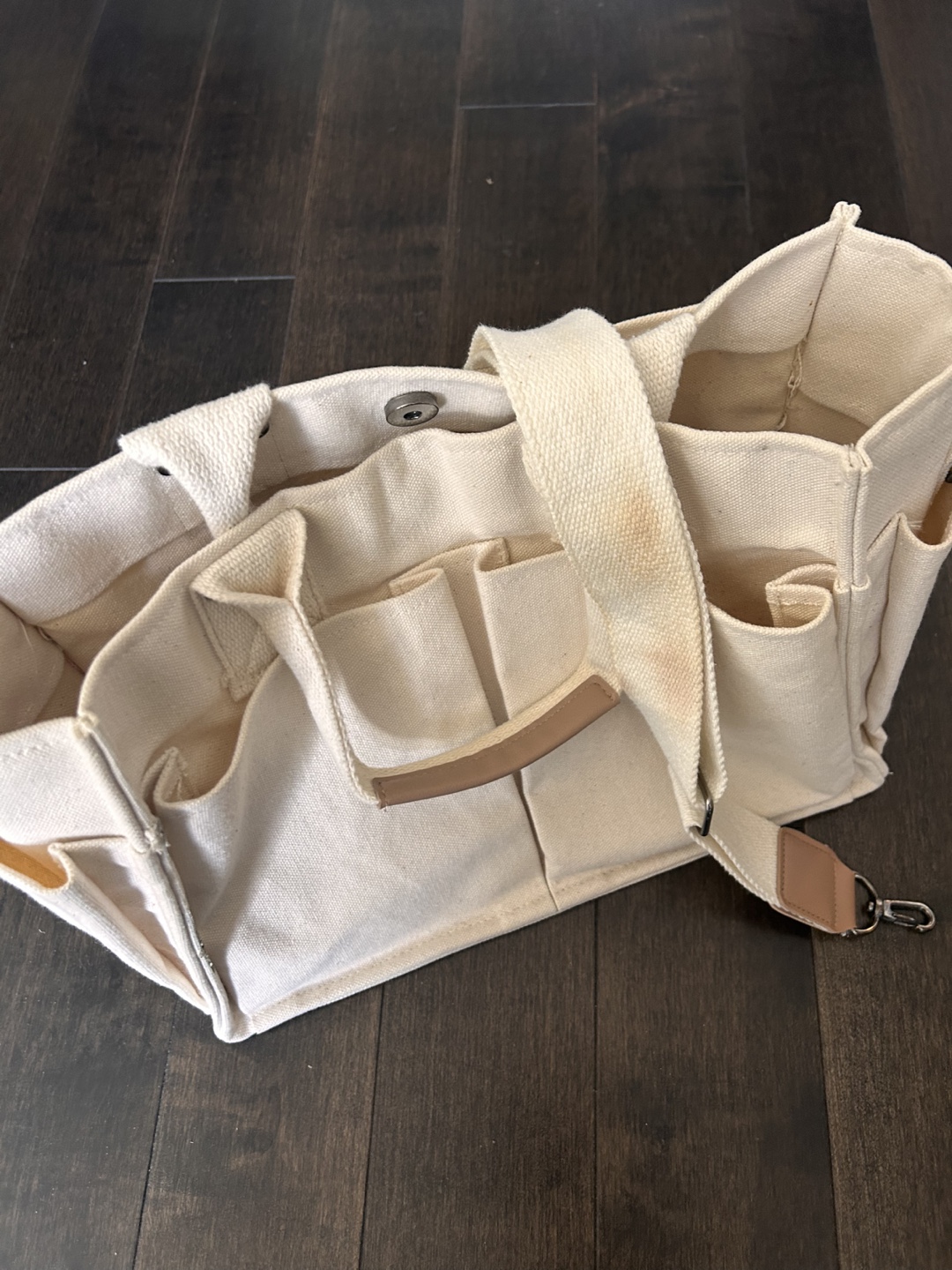 Beige Canvas Tote Bag