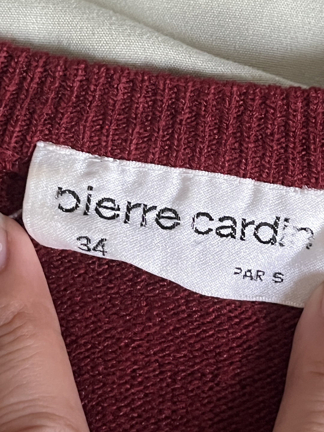 Vintage Pierre Cardin Burgundy Sweater - Size 34 - photo 3