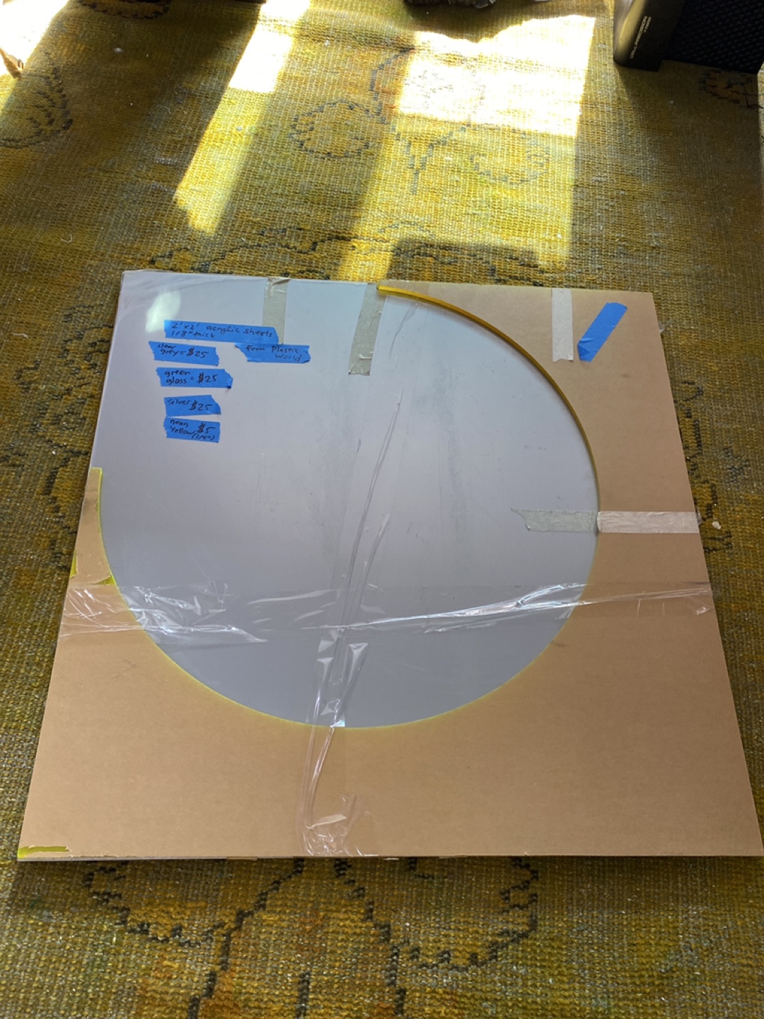 2’x2’ Acrylic sheets 1/8th inch (3)