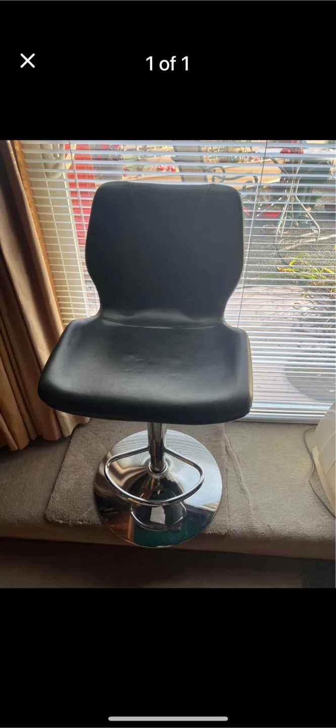Black Swivel Bar Stools x 2 thumbnail
