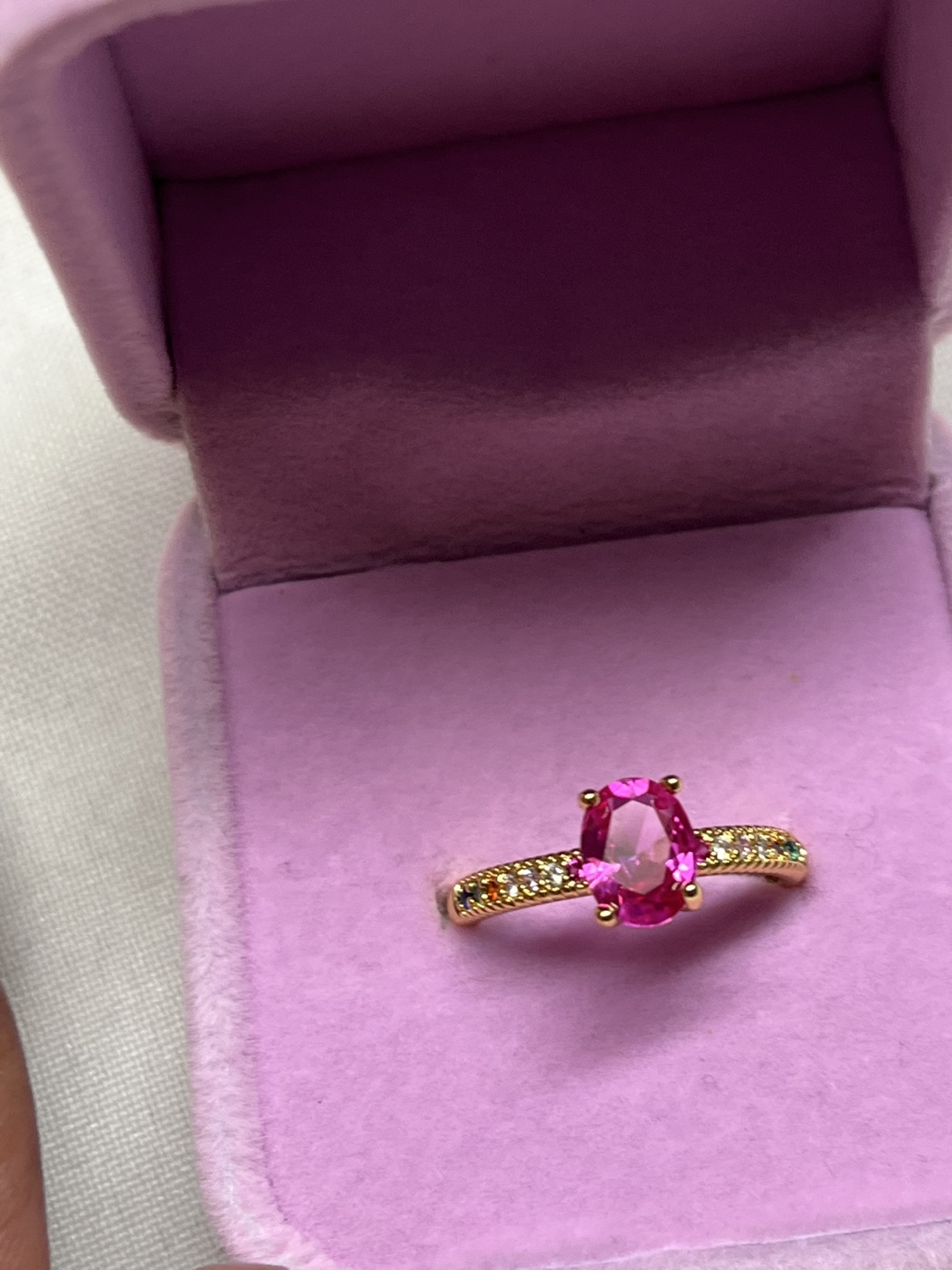 Stunning minimalist ruby with gemstones beautiful ring - photo 2