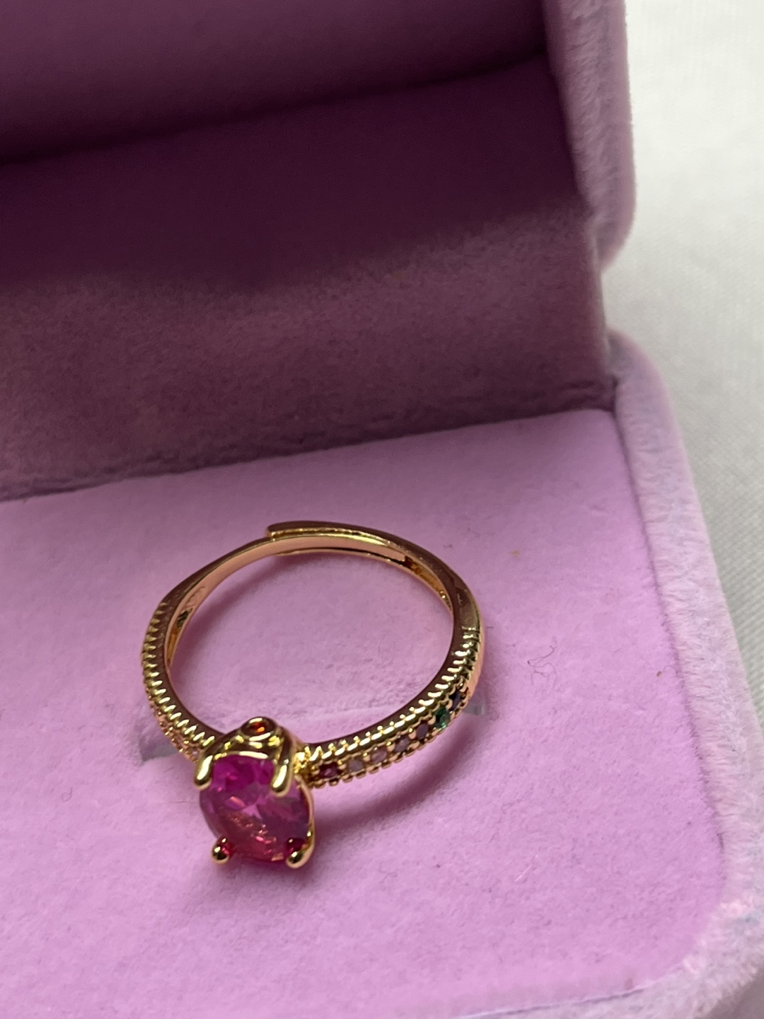 Stunning minimalist ruby with gemstones beautiful ring - photo 3