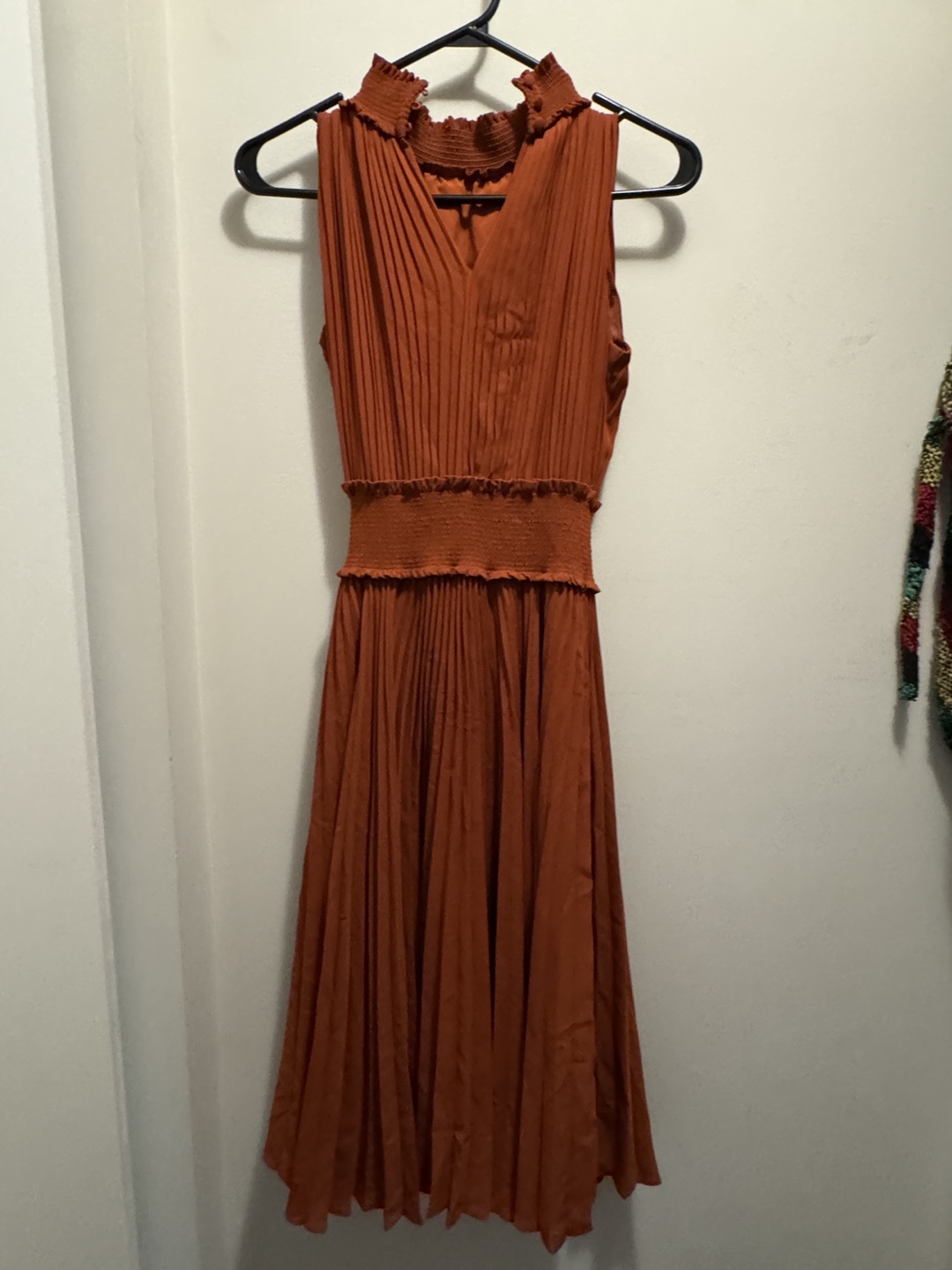 Rust-Coloured Pleated Dress - photo 5