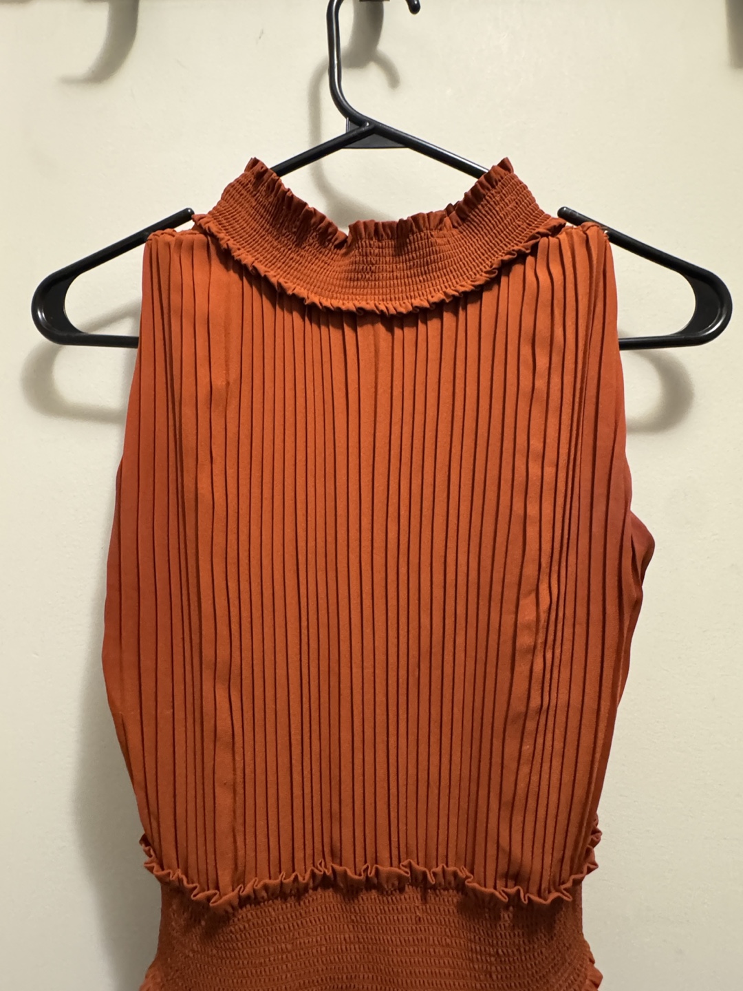 Rust-Coloured Pleated Dress - photo 4