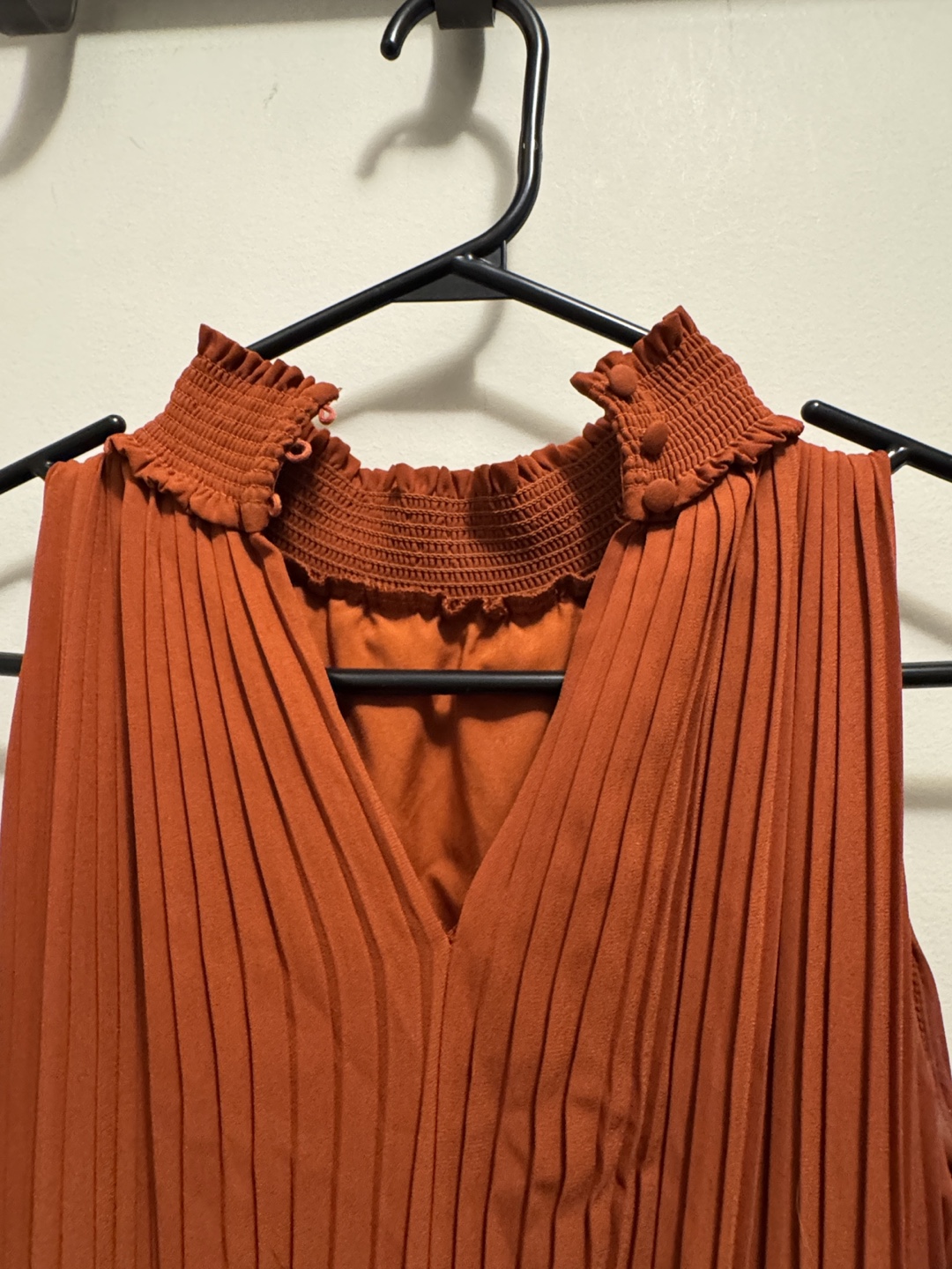 Rust-Coloured Pleated Dress - photo 2