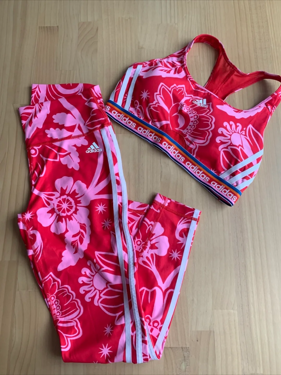 Adidas x Farm Floral Print Athletic Set, Size M thumbnail