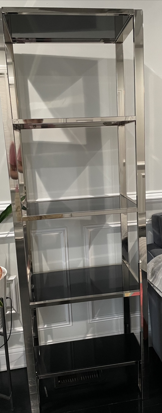 Chrome & Black Glass Shelf