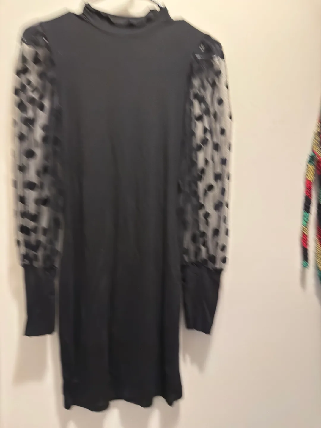 Black Polka Dot Sleeve Dress image indicator(2)