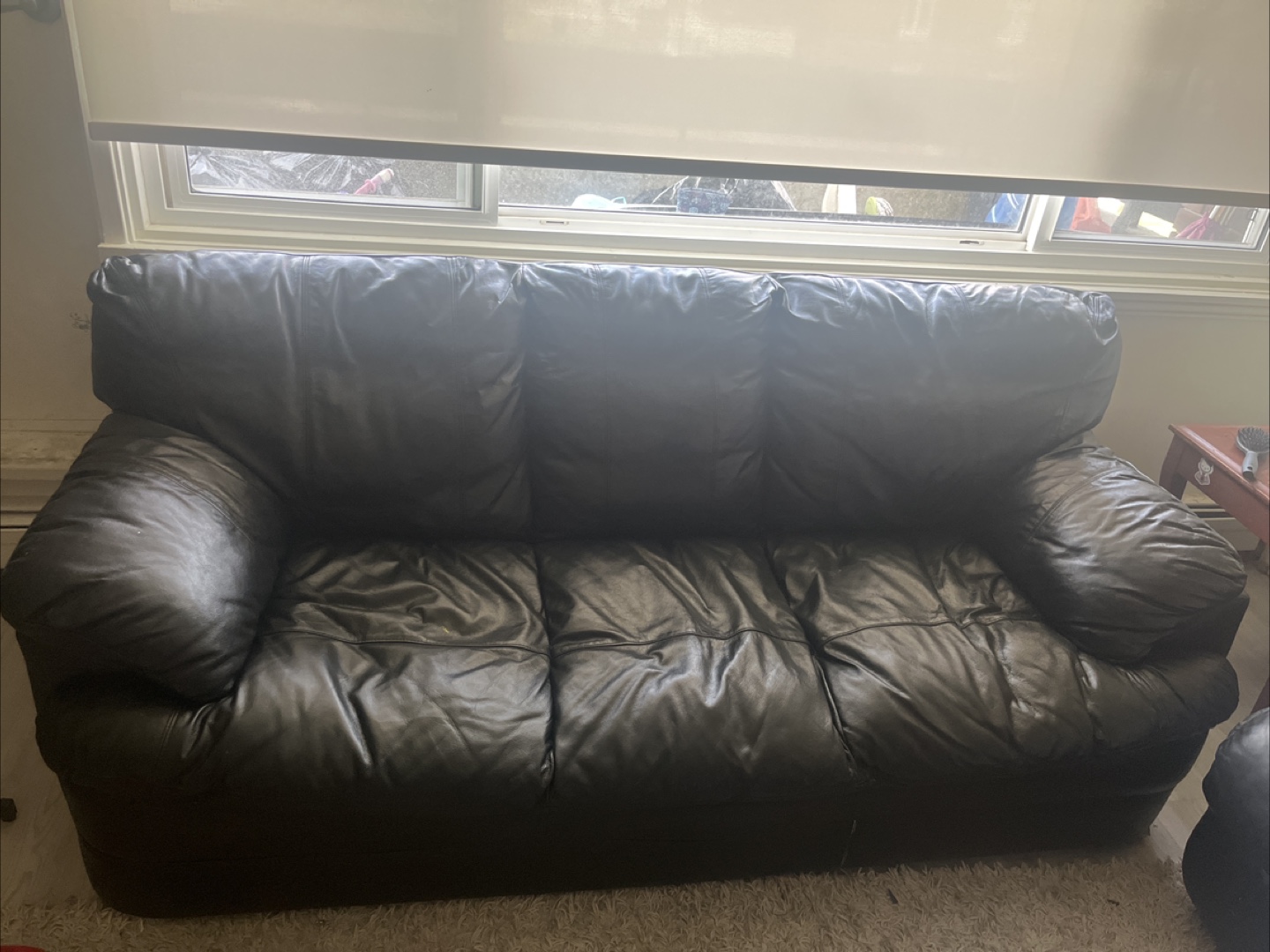 Black Leather Sofa - photo 2