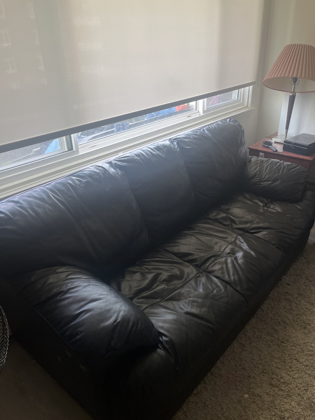Black Leather Sofa - photo 3