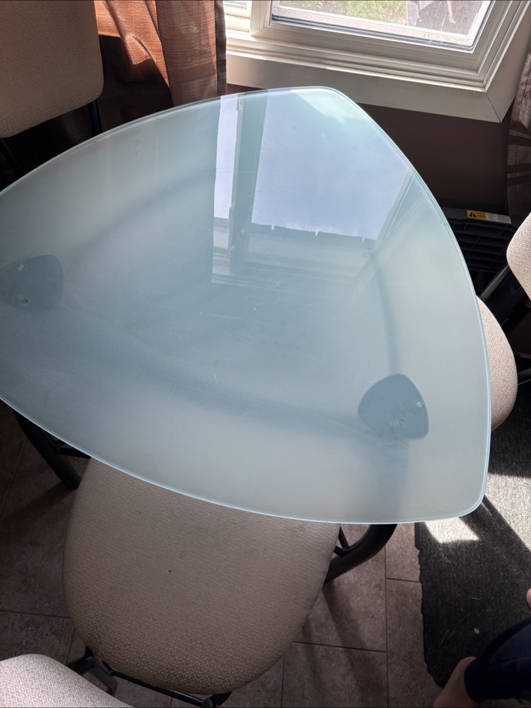 High Top Glass Dining Table with 4 Chairs