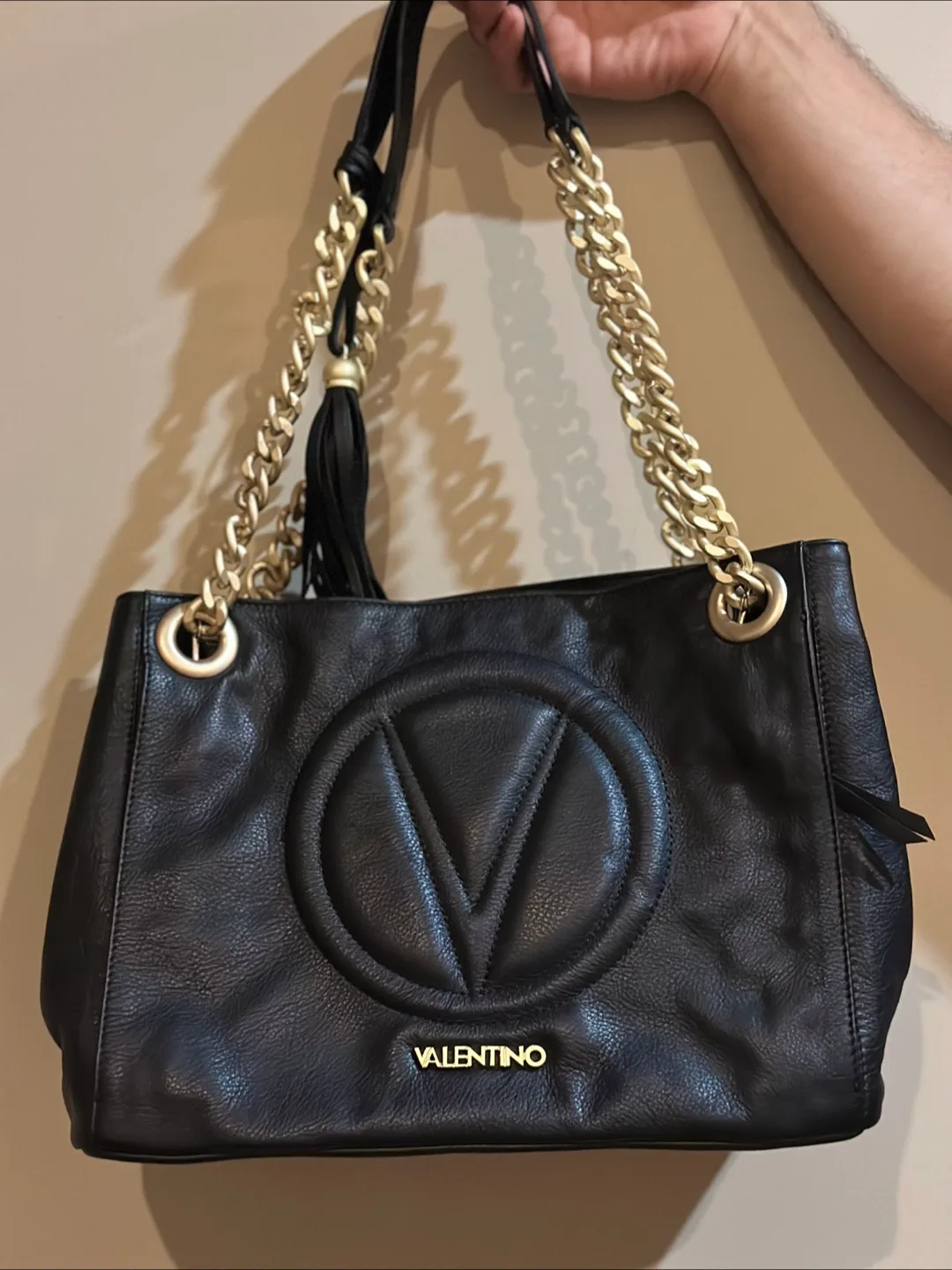 Valentino Black Leather Tote Bag thumbnail