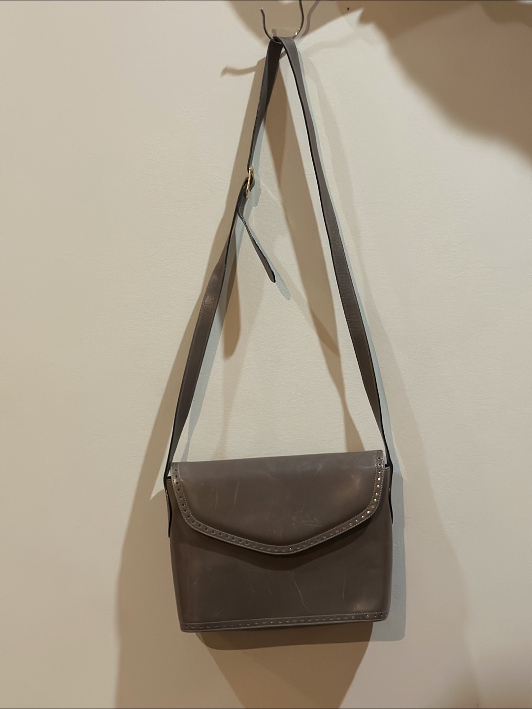 Salvatore Ferragamo Grey Leather Shoulder Bag
