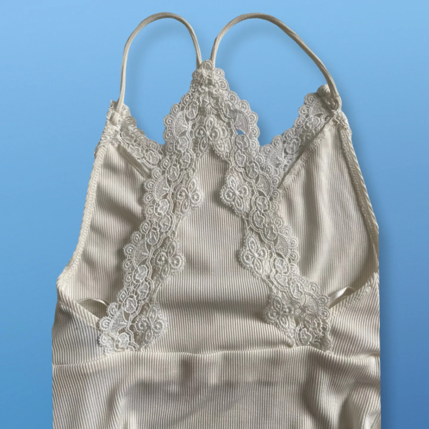 Topshop Ribbed Lace Bodysuit | Size 6 image indicator(3)