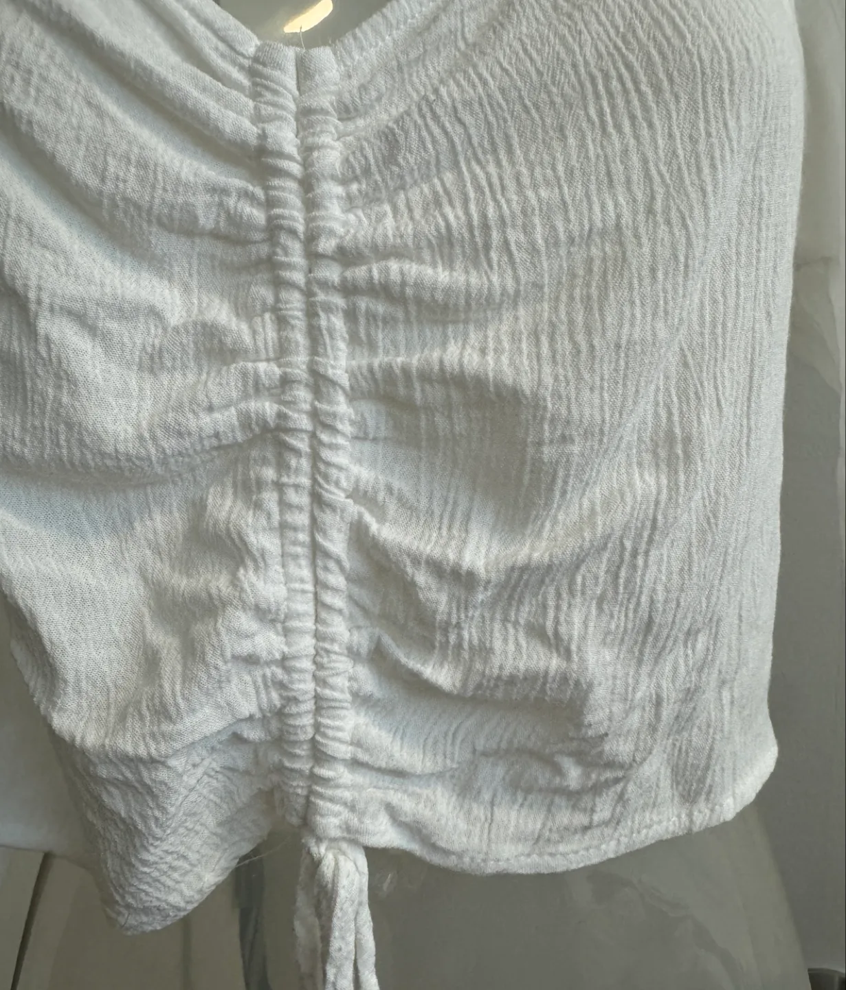 (L) White Crop Long Sleeve Top image indicator(5)