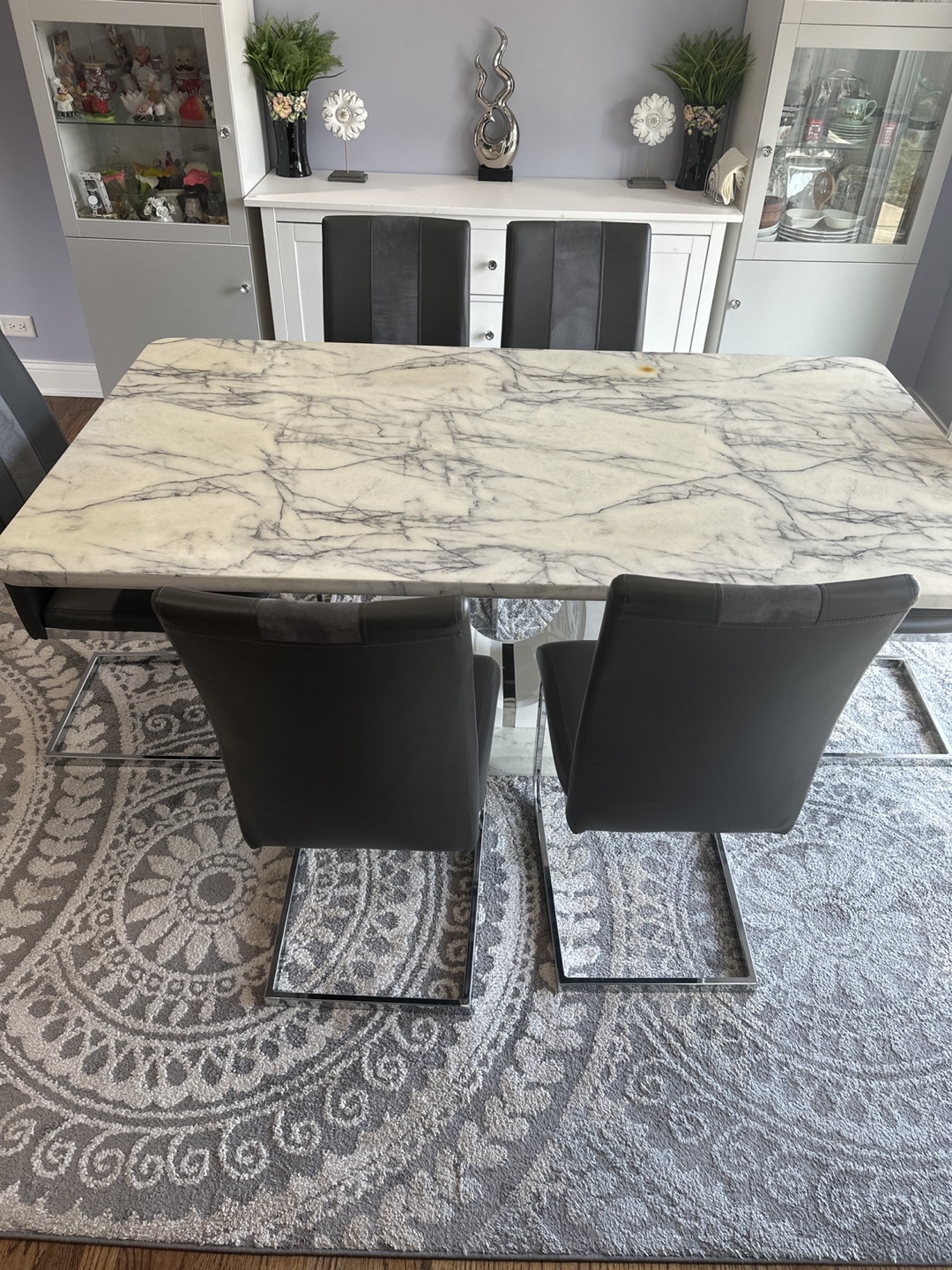Marble Dining Table with 6 Chairs - photo 2