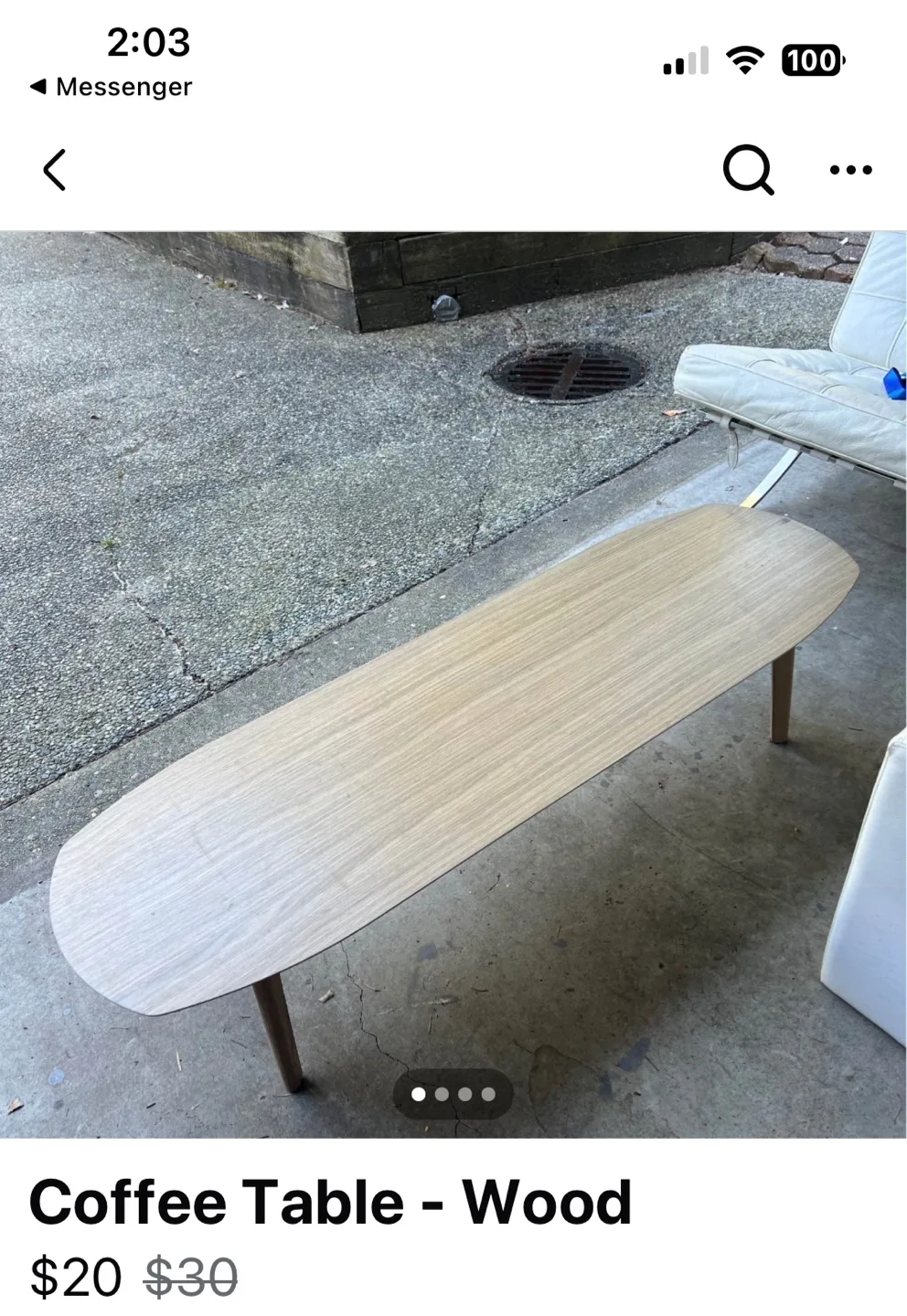 Wood Coffee Table - $20 thumbnail