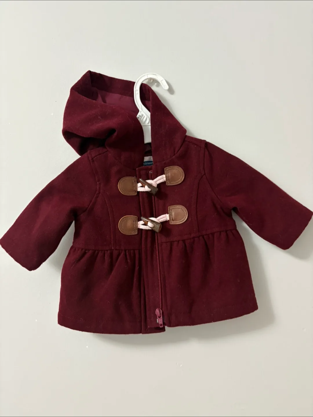 Old Navy Burgundy Toggle Hooded Jacket thumbnail