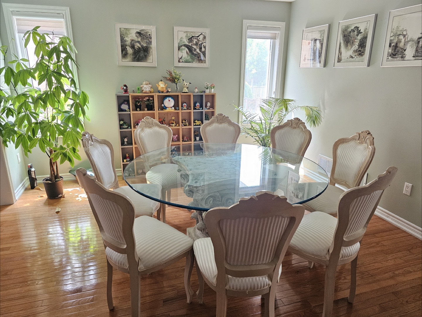 Luxury Glass Top Dining Table with Chairs& coffee table
