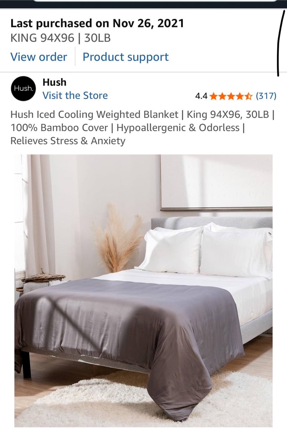 Hush Iced Cooling Weighted Blanket, King Size