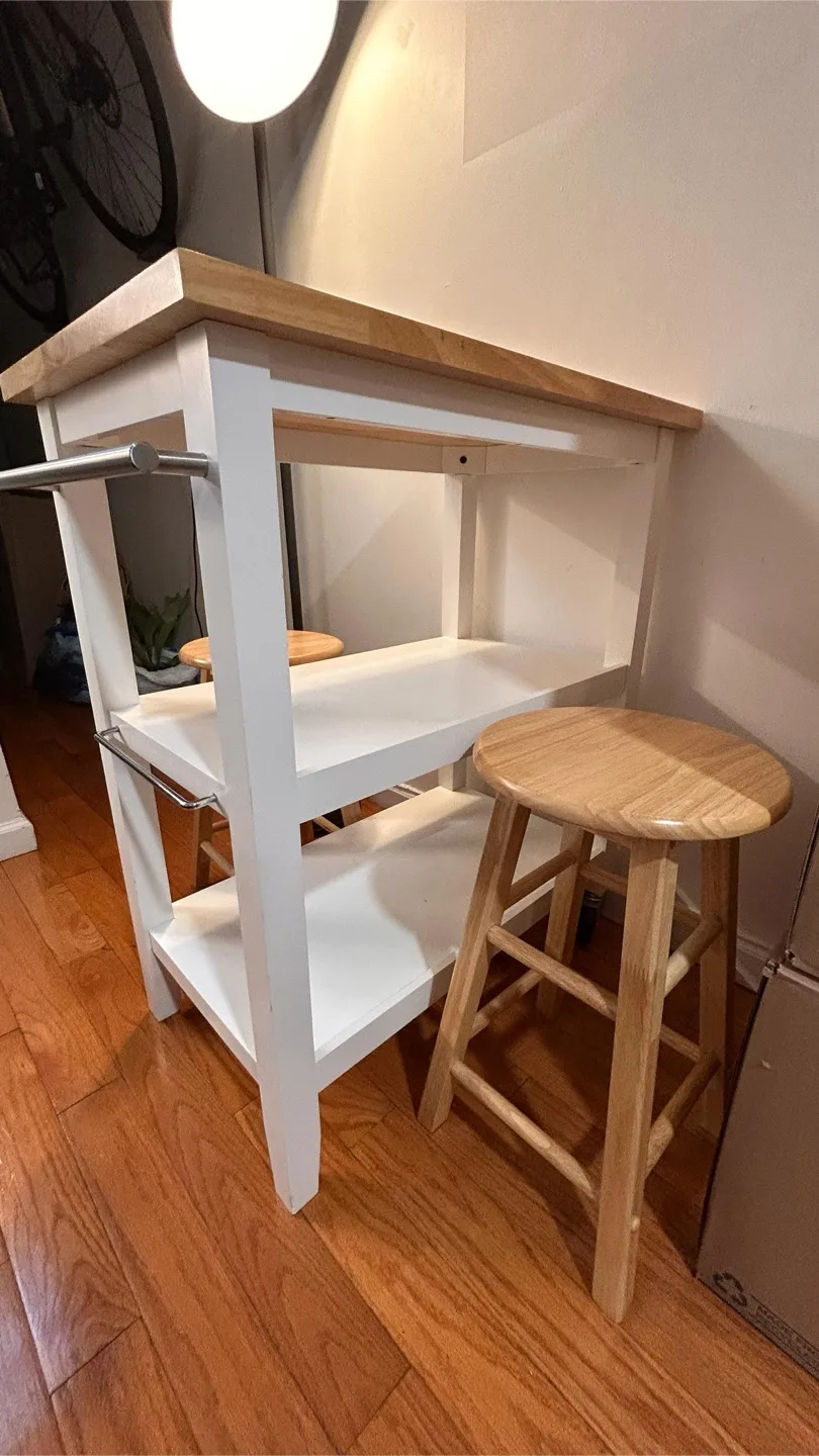 Kitchen Island with 2 Stools image indicator(5)