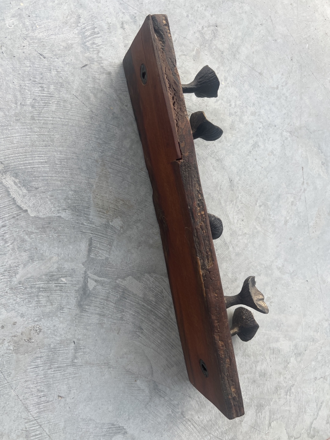Rustic Wooden Coat Rack with Metal Hooks - photo 2