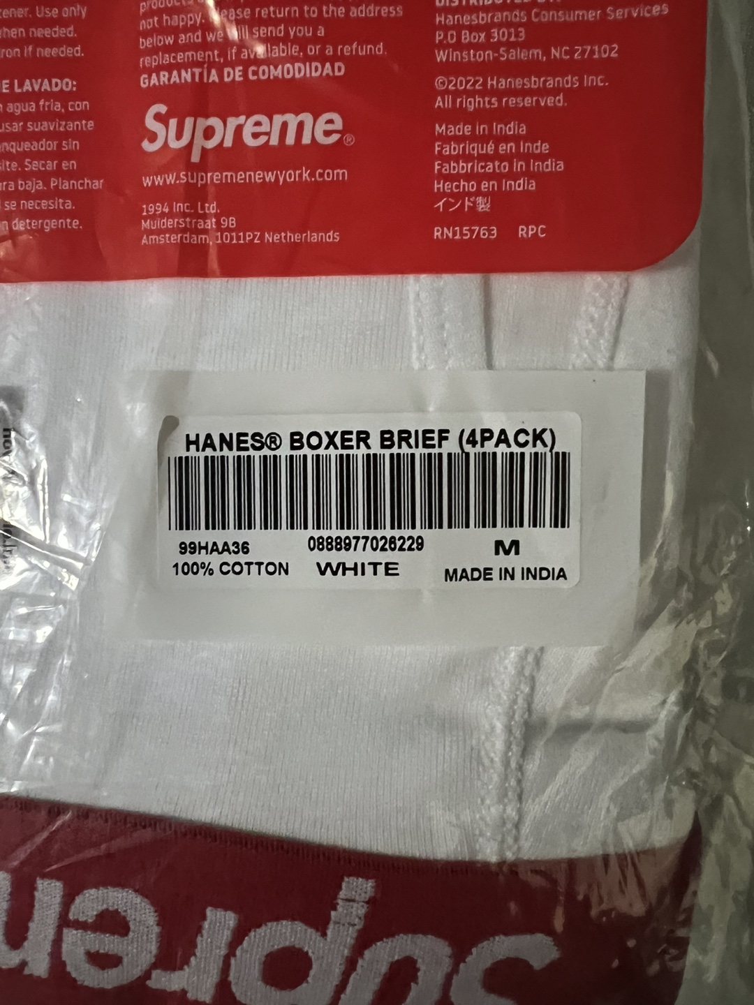 Supreme x Hanes Boxer Briefs (4 Pack) - Size M - New - photo 3
