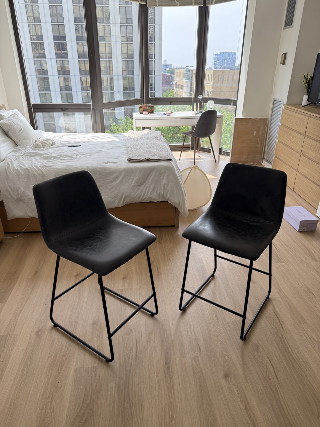 Dark Gray Bar Stools - Set of 2