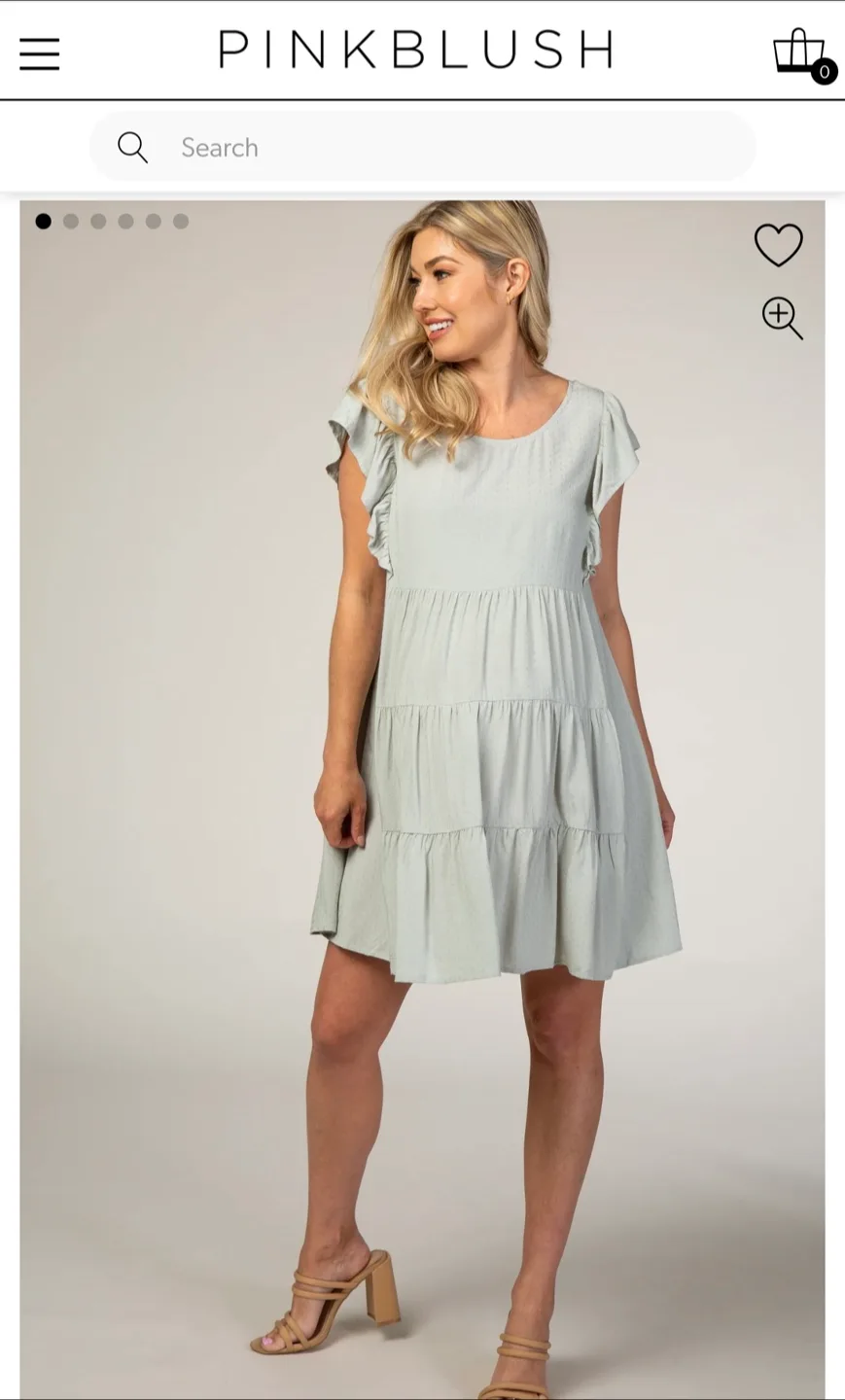PinkBlush Maternity Tiered Mini Dress thumbnail