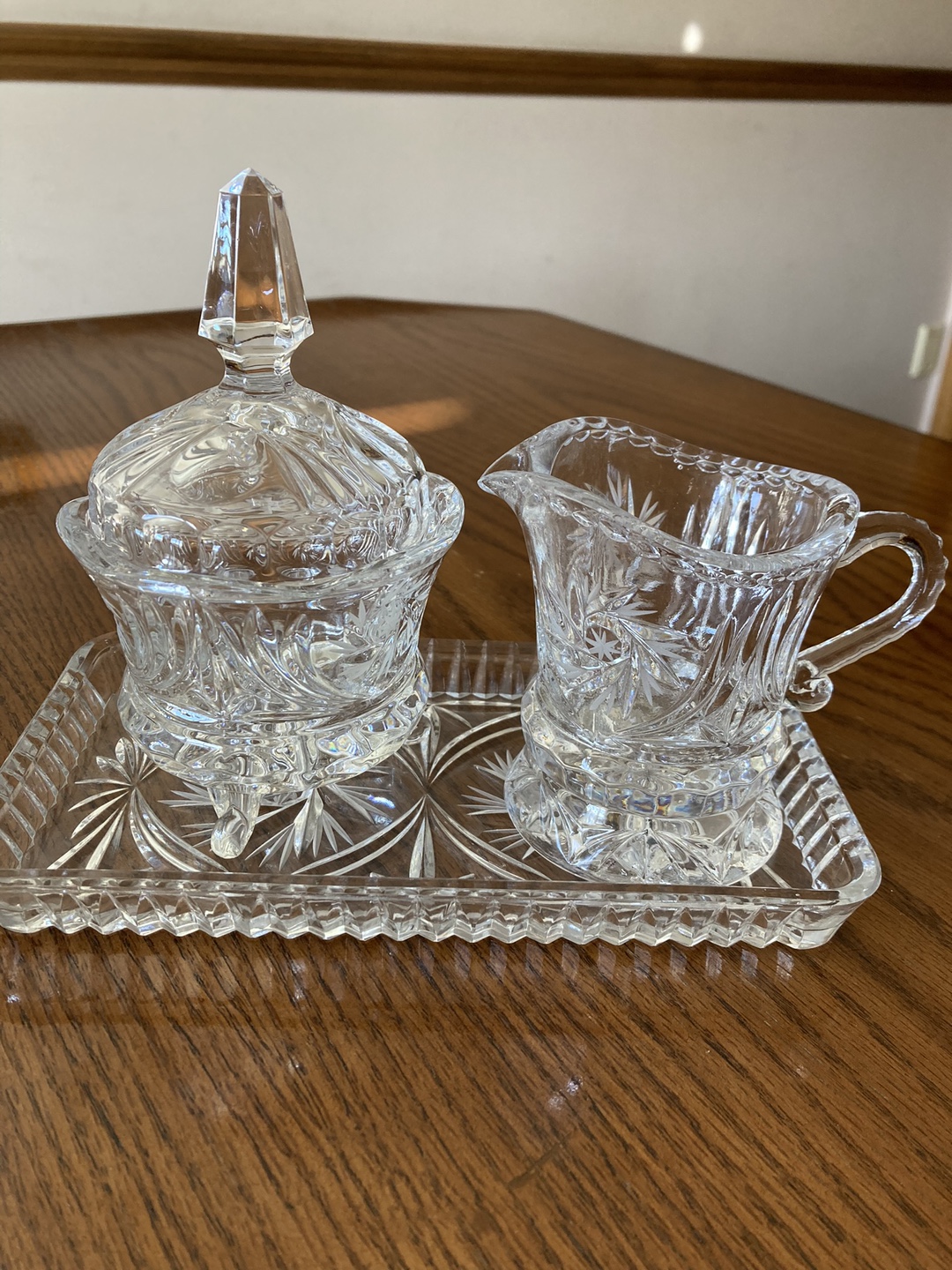 Crystal Cream and Sugar Set with Tray - photo 3