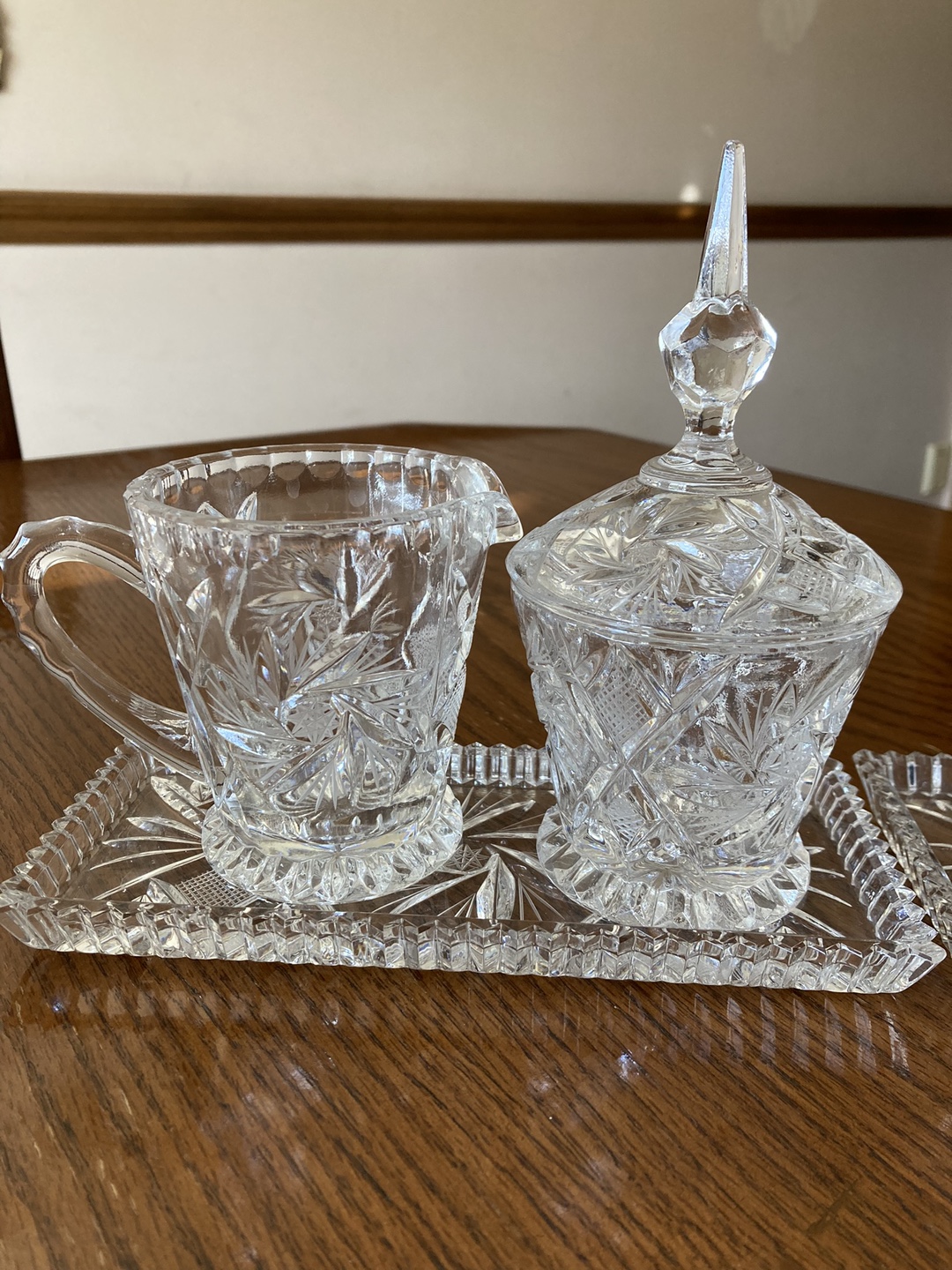 Crystal Cream and Sugar Set with Tray - photo 2