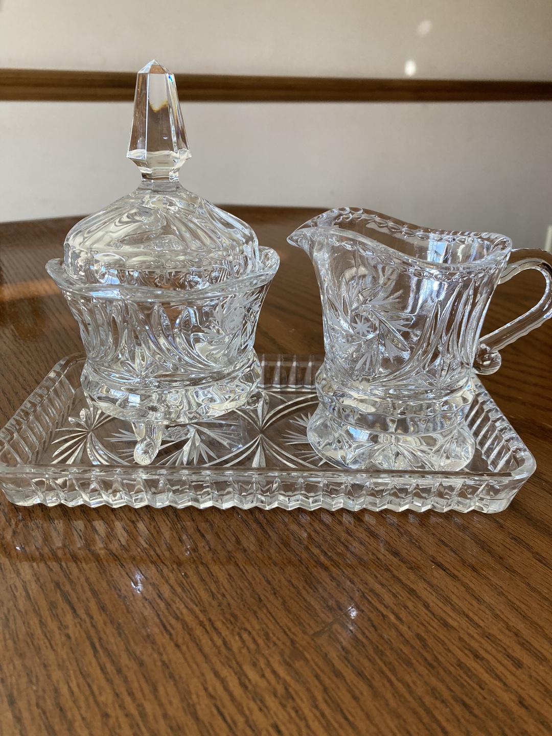 Crystal Cream and Sugar Set with Tray - photo 4