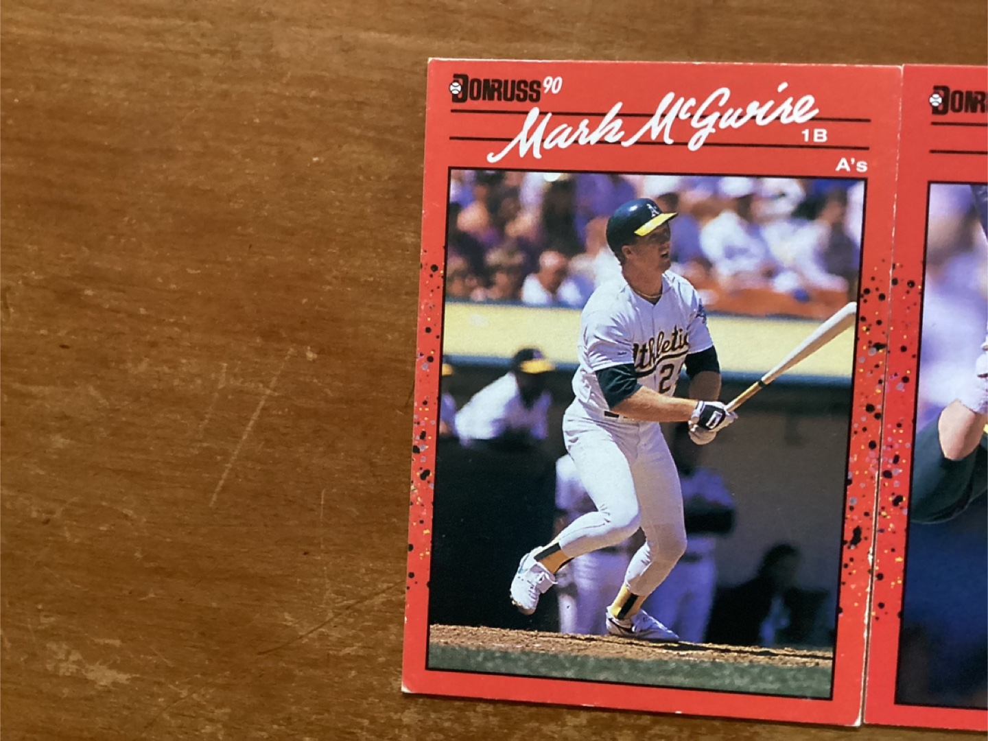 1990 DONRUSS MARK McGWIRE Card 185 & JOSE CANSECO Card 125 - photo 2