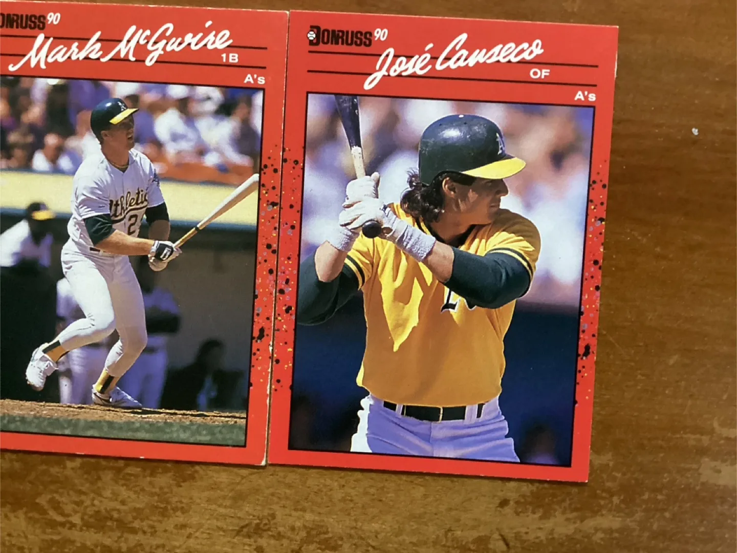 1990 DONRUSS MARK McGWIRE Card 185 & JOSE CANSECO Card 125 image indicator(3)