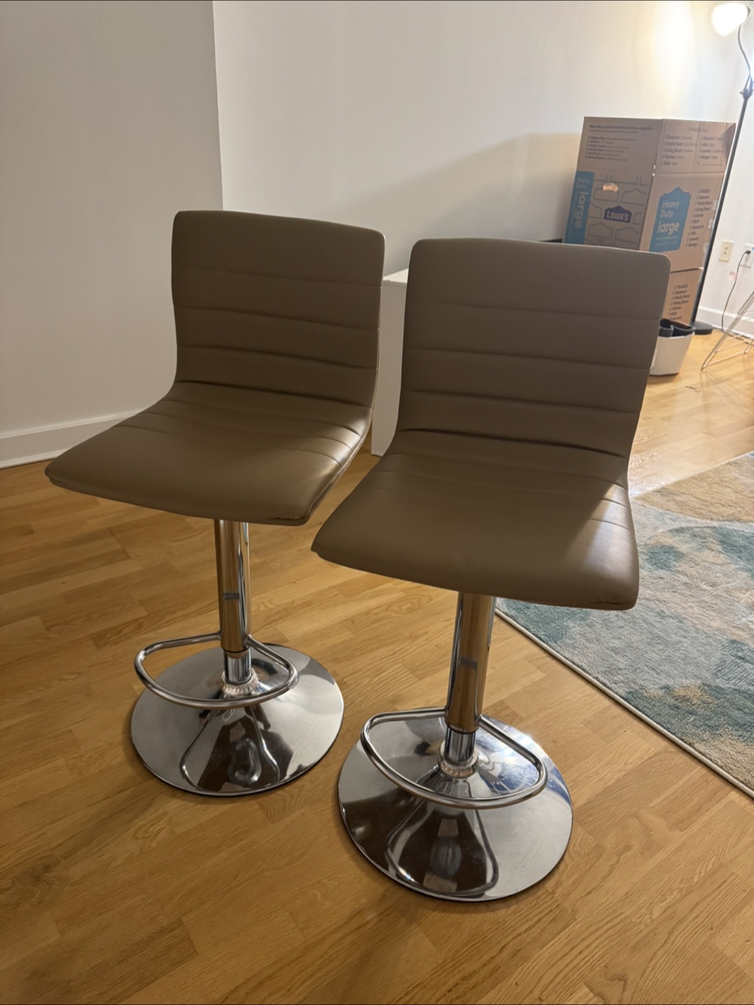 Set of 2 Adjustable Height Bar Stools