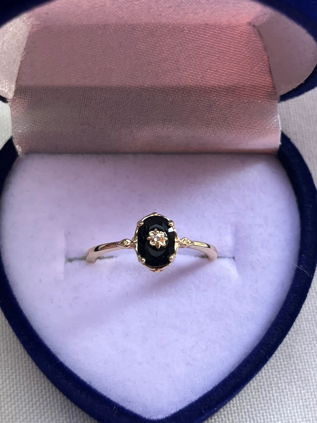 Cute and delicate black agate 925 stamped, 18k GP thumbnail
