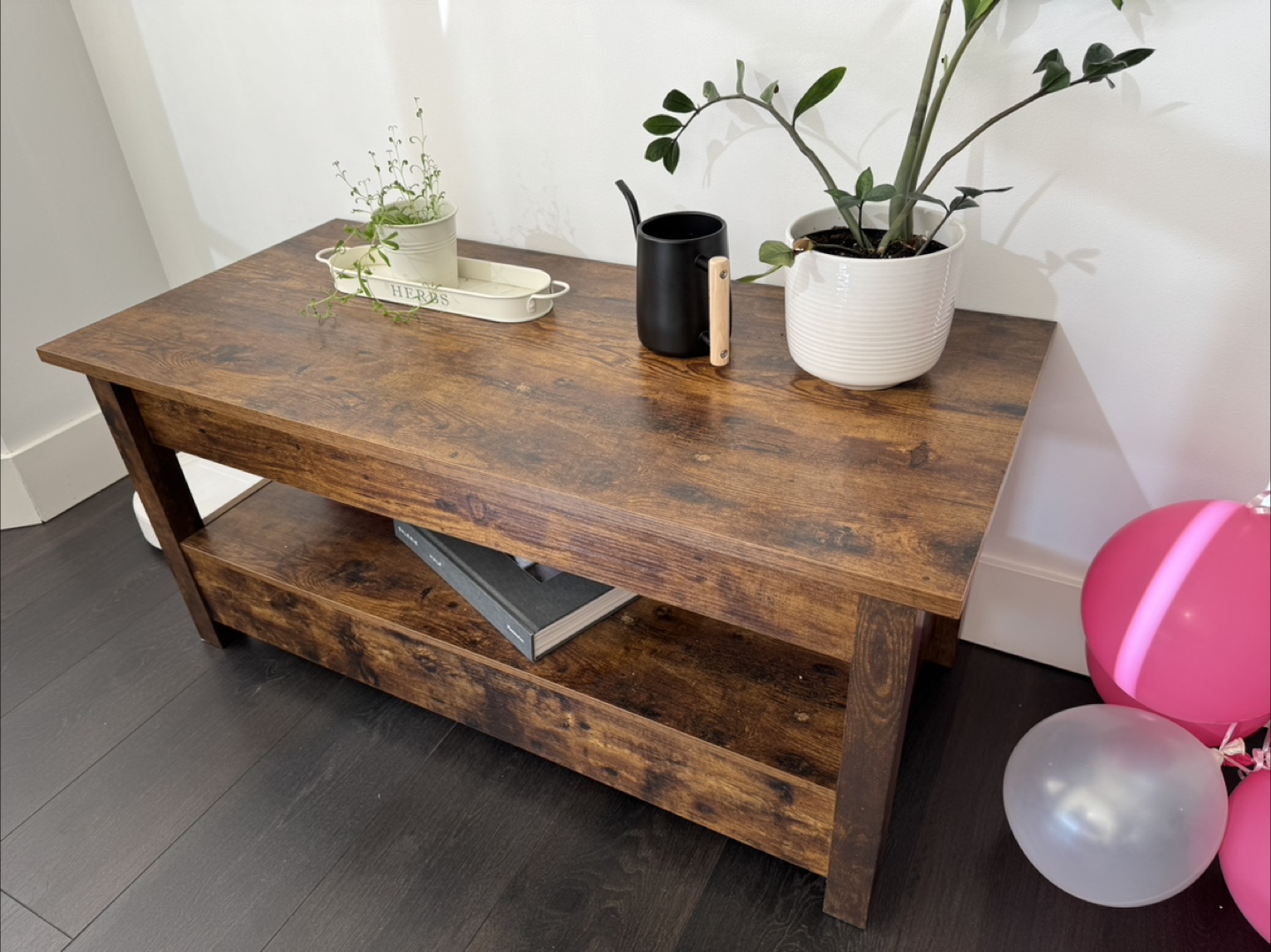 Lift Top Coffee Table - Rustic Brown - photo 2