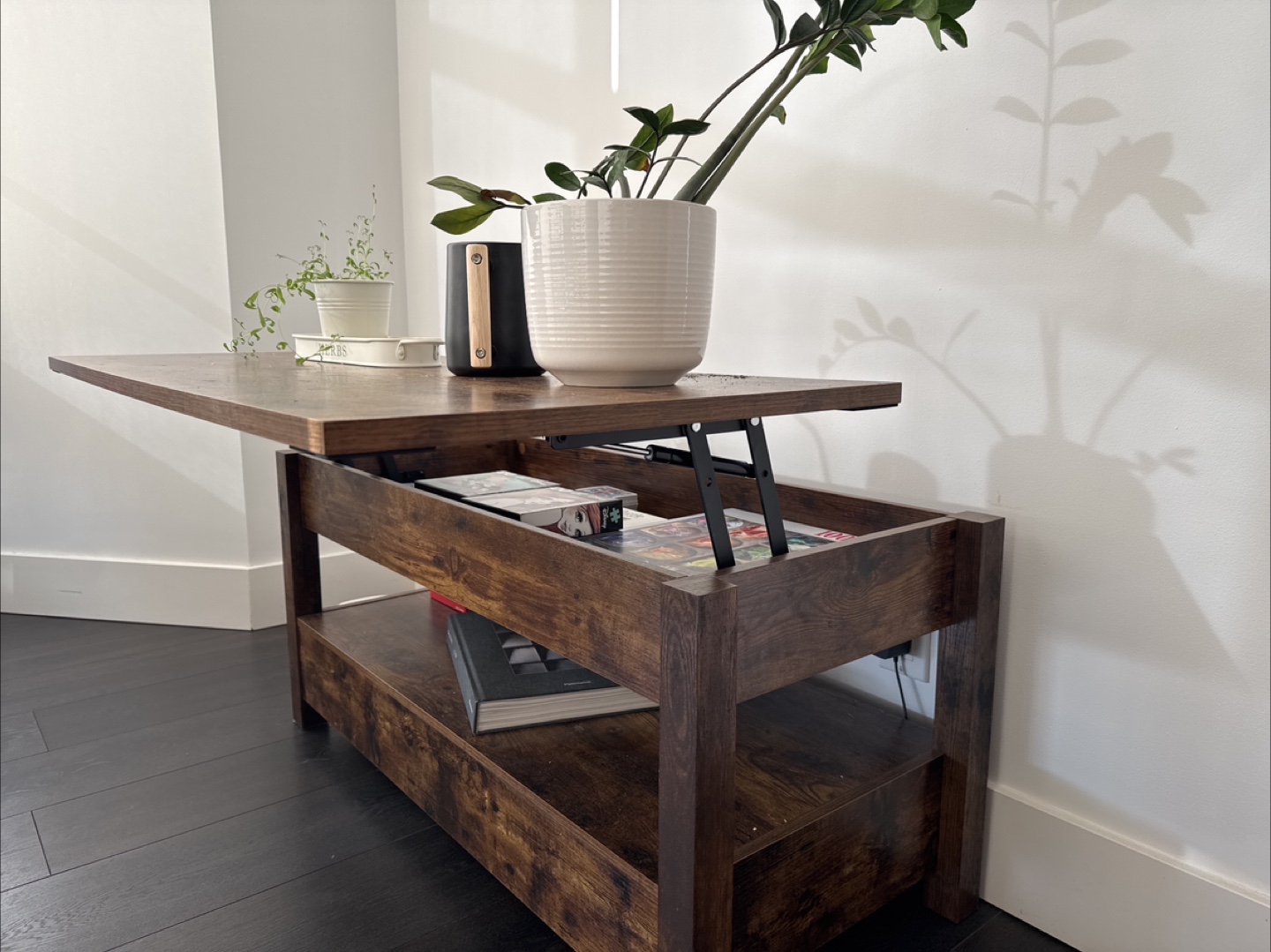 Lift Top Coffee Table - Rustic Brown - photo 4