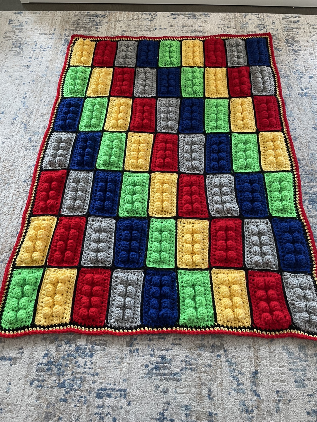 Kids crochet LEGO Block Blanket - photo 2