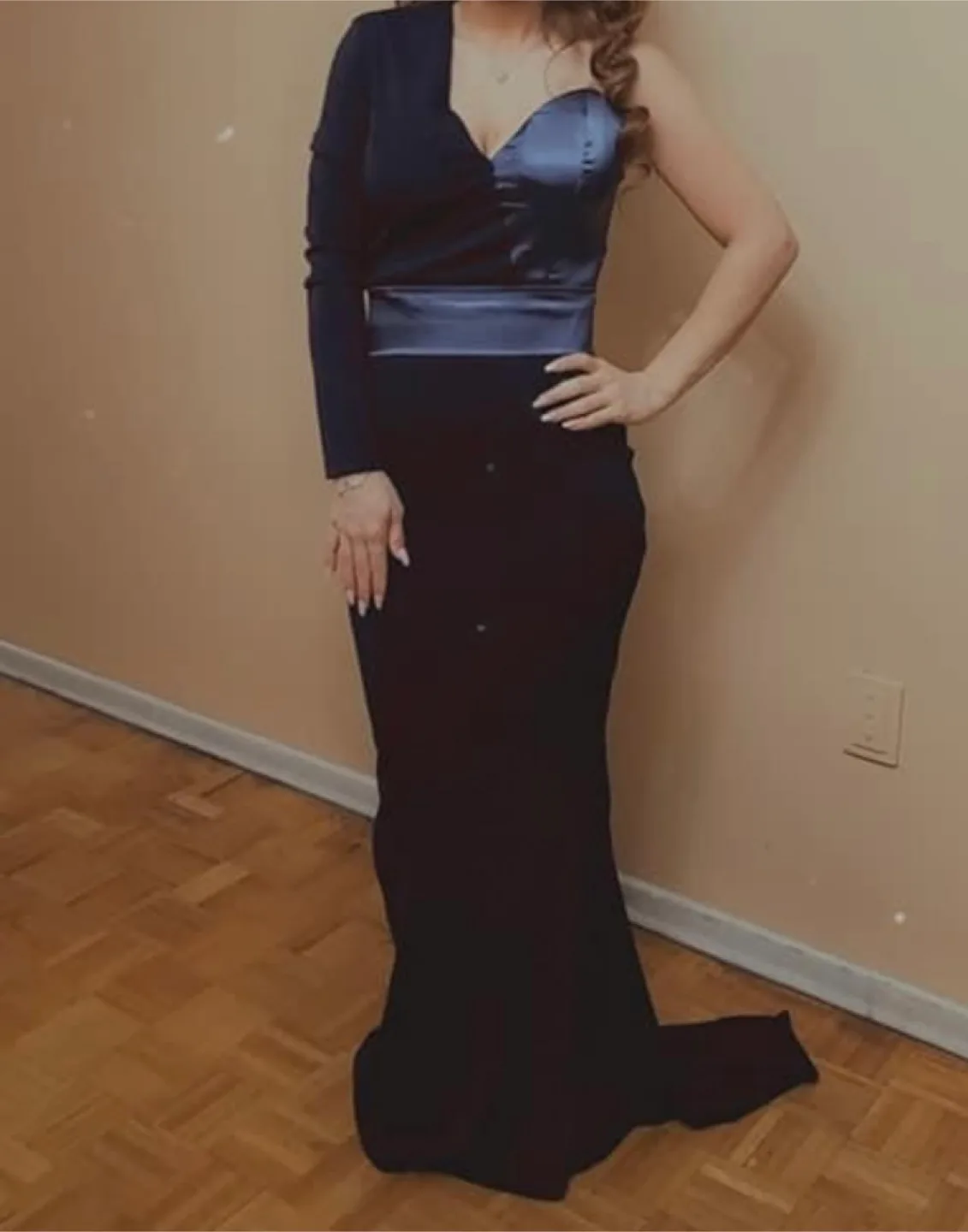 One-Sleeve Navy Gown thumbnail