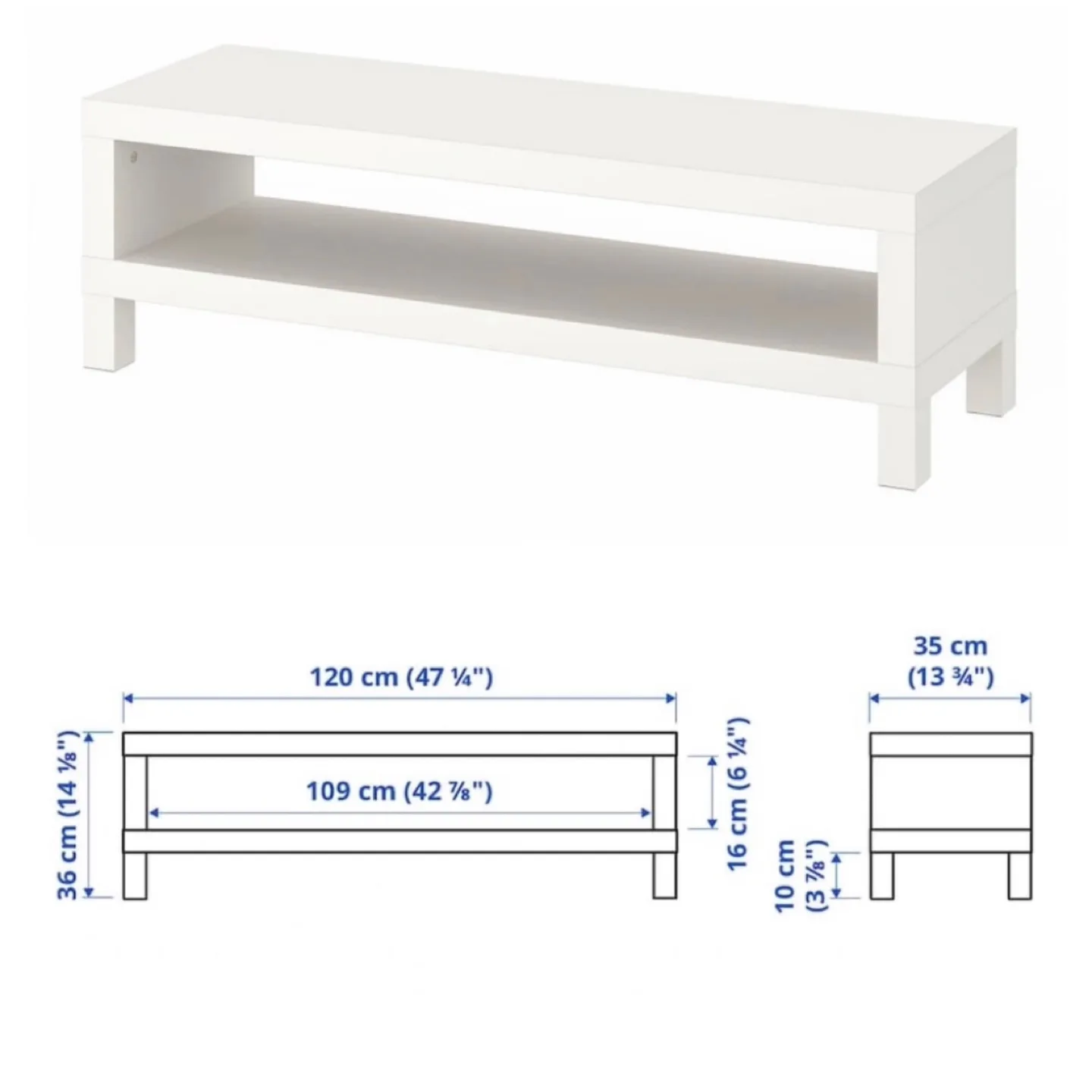 WHITE TV BENCH FROM IKEA image indicator(4)