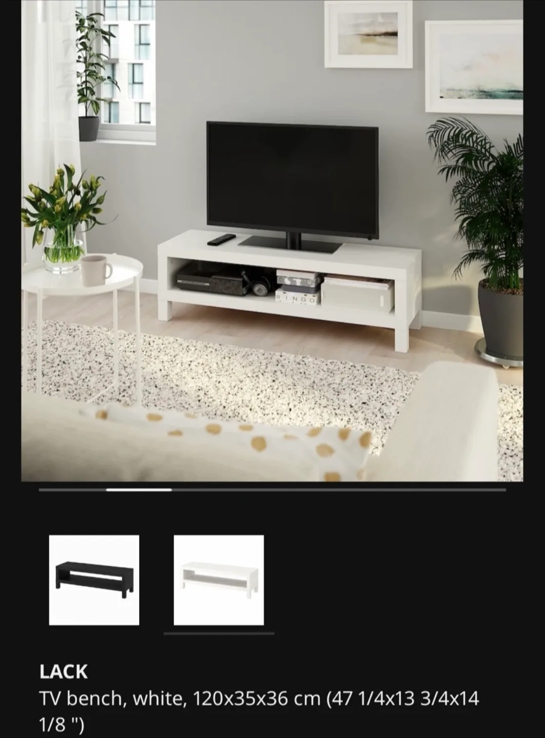 WHITE TV BENCH FROM IKEA image indicator(2)